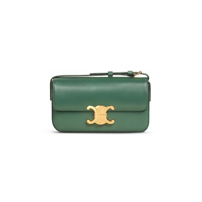 CELINE SHOULDER BAG CLAUDE IN SHINY CALFSKIN 194143BF4.31FE (20*10*4cm)